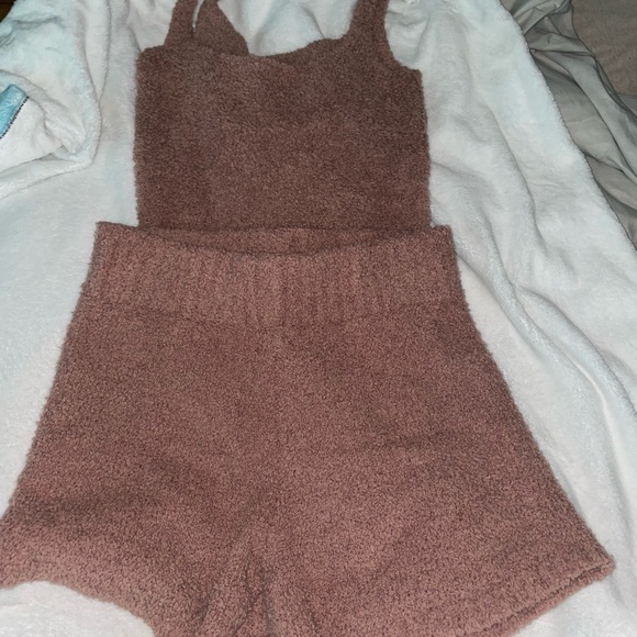 SKIMS Tops - SKIMS Cozy Brown Knit Tank and Shorts Set L/XL